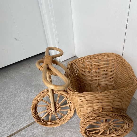 Wicker Bike Plant Holder - Picture 3 of 7
